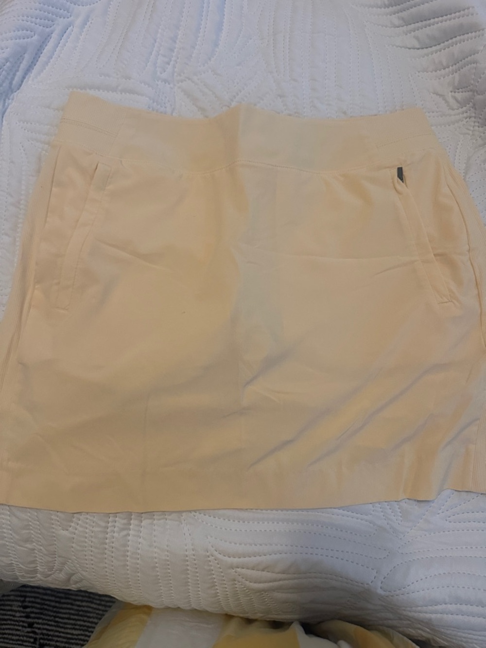 Athleta Cream Mini Skort with Clean Lines